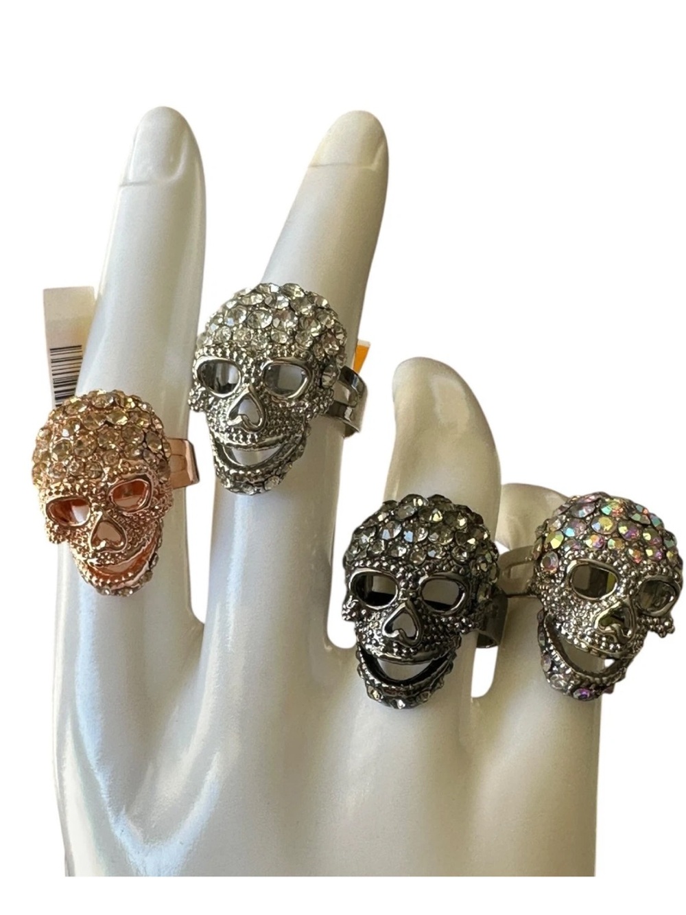 NWT Crystal Studded Skull
Adjustable Rings~Silver Black
Rose Gold Bling